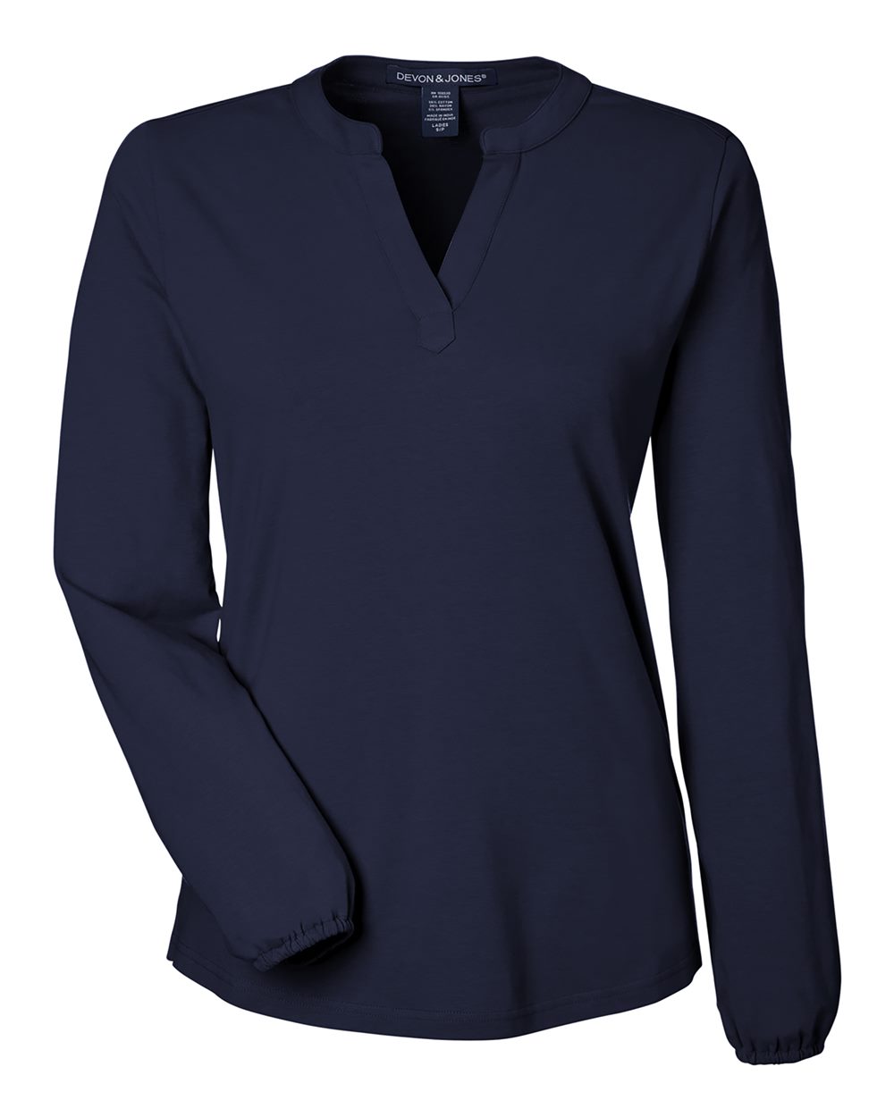 Devon & Jones DP122W Women's Raleigh Half-Placket Knit Top in Navy