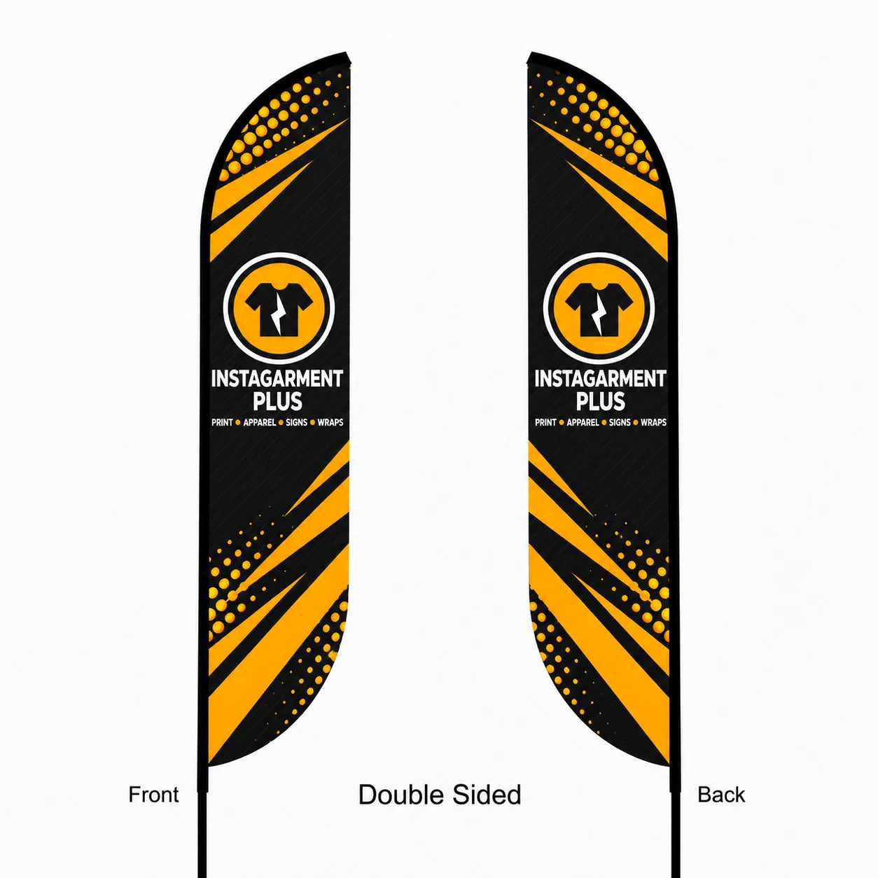 Feather Convex Flag 9ft, Double Sided, front and back view