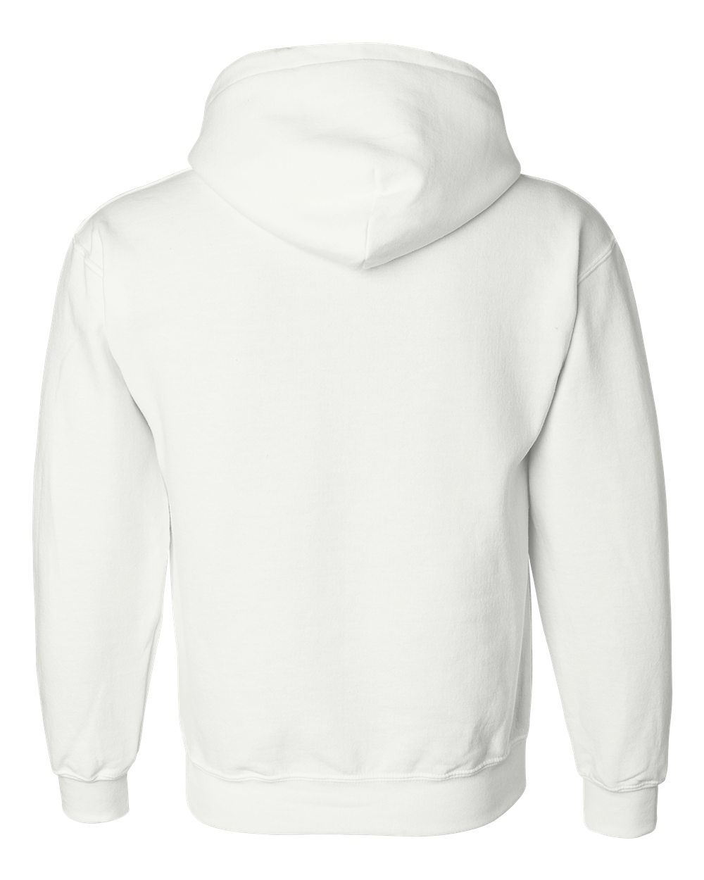 Gildan 12500 Unisex DryBlend® Hooded Sweatshirt in White, back