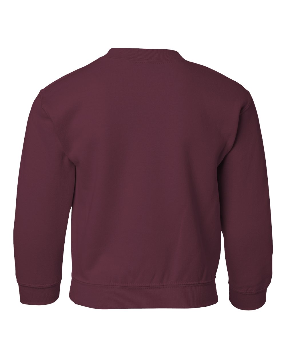 Gildan 18000B Youth Heavy Blend™ Crewneck Sweatshirt in Maroon, back