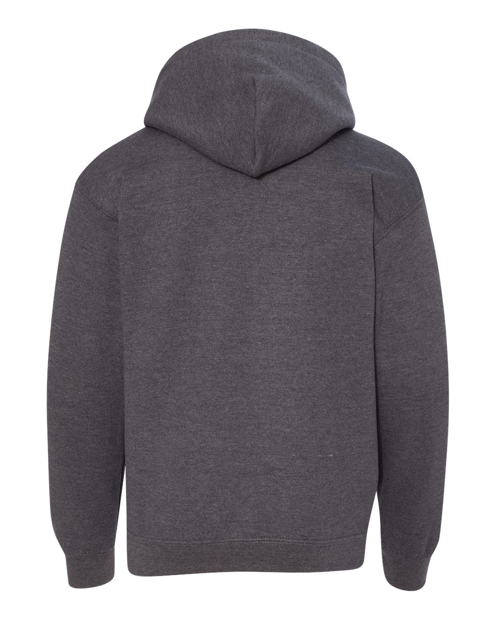 Gildan 18500B Youth Heavy Blend™ Hooded Sweatshirt in Dark Heather, back