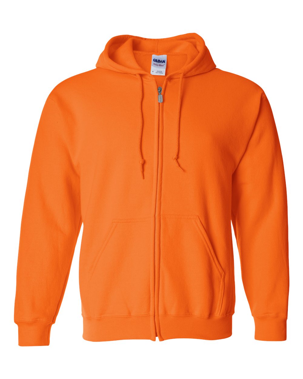 Gildan 18600 Unisex Heavy Blend™ Full-Zip Hooded Sweatshirt in Safety Orange