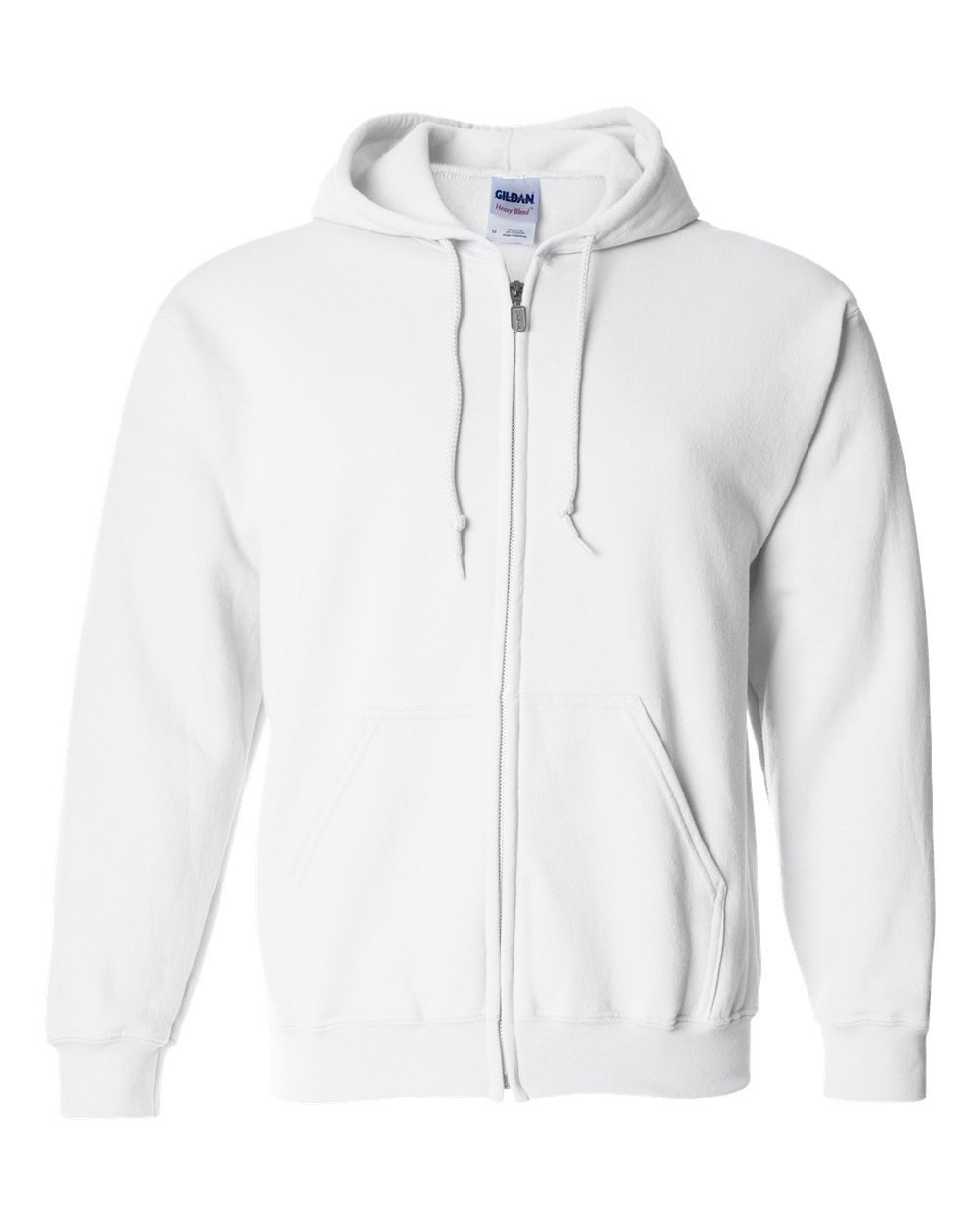 Gildan 18600 Unisex Heavy Blend™ Full-Zip Hooded Sweatshirt in White