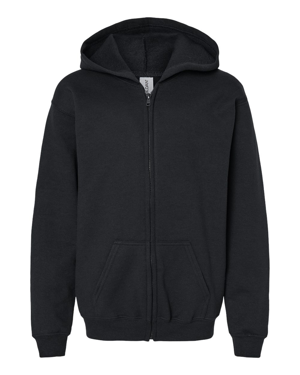 Gildan 18600B Youth Heavy Blend™ Full-Zip Hooded Sweatshirt in Black