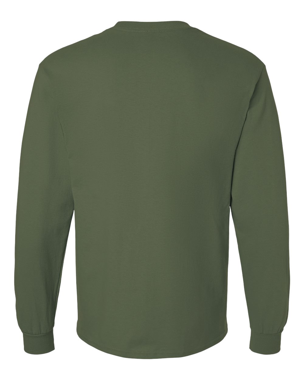 Gildan 2400 Unisex Ultra Cotton® Long Sleeve T-Shirt in Military Green, back