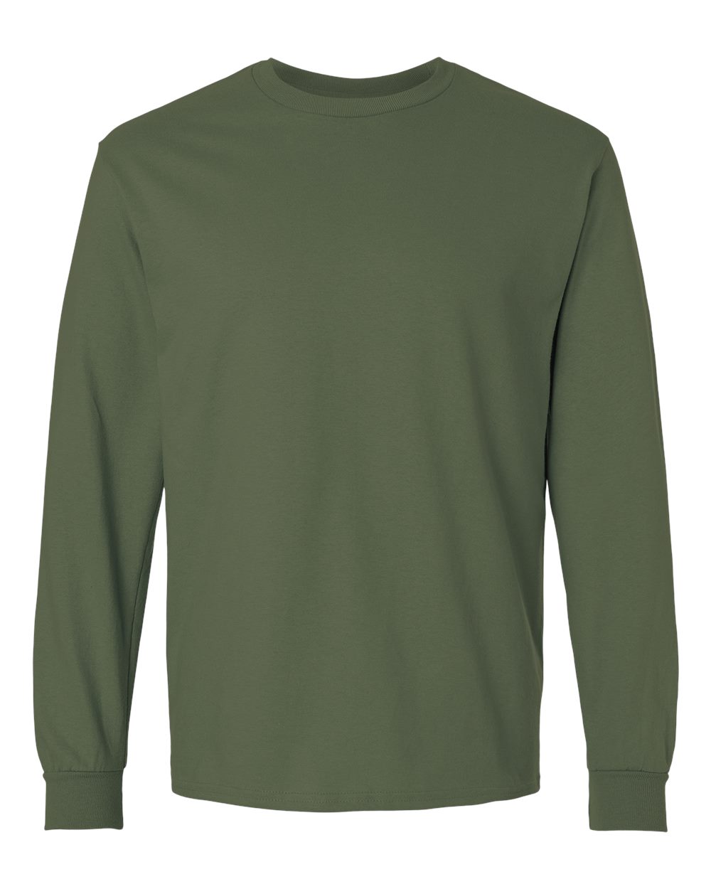 Gildan 2400 Unisex Ultra Cotton® Long Sleeve T-Shirt in Military Green