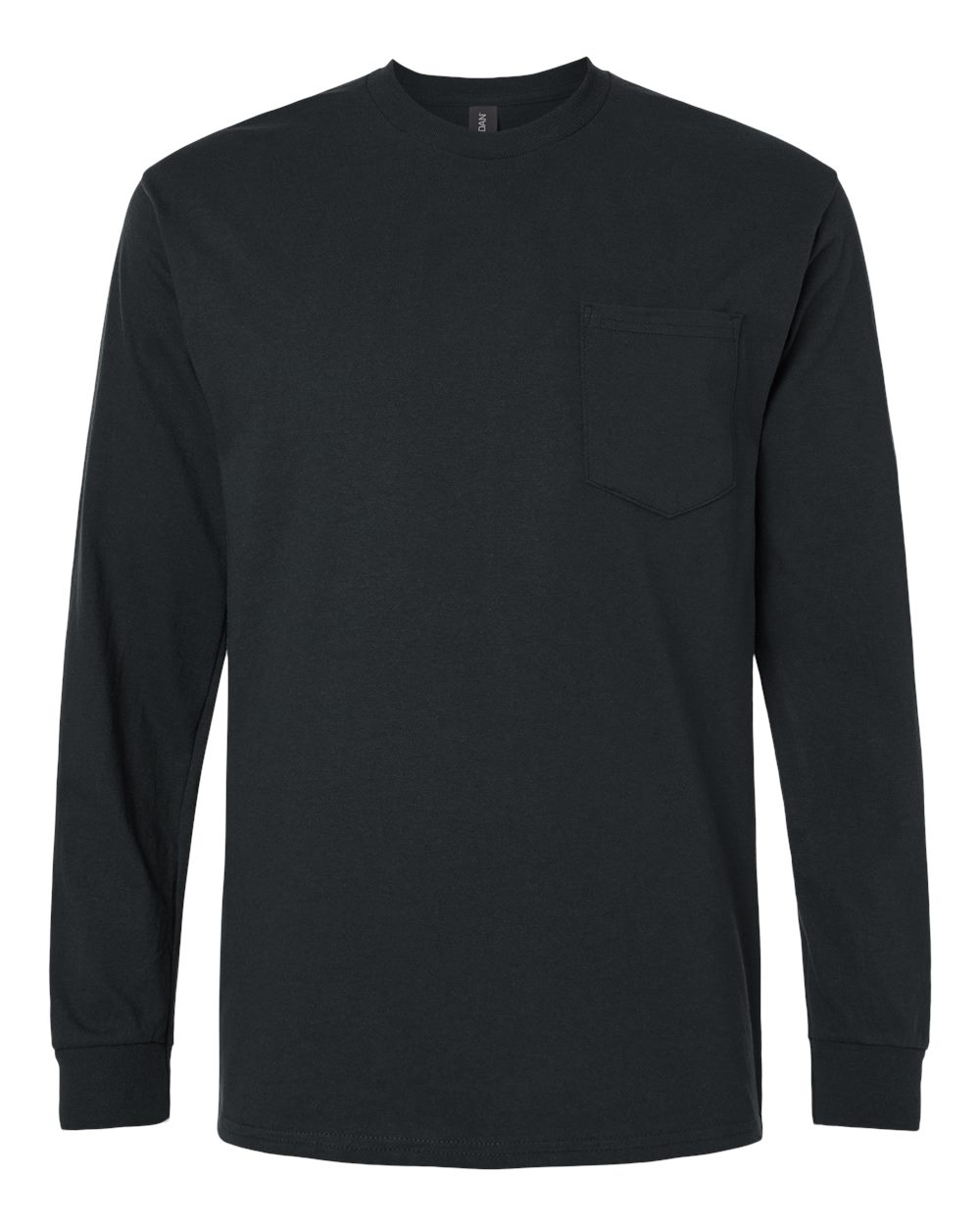 Gildan 2410 Unisex Ultra Cotton® Long Sleeve Pocket T-Shirt in Black
