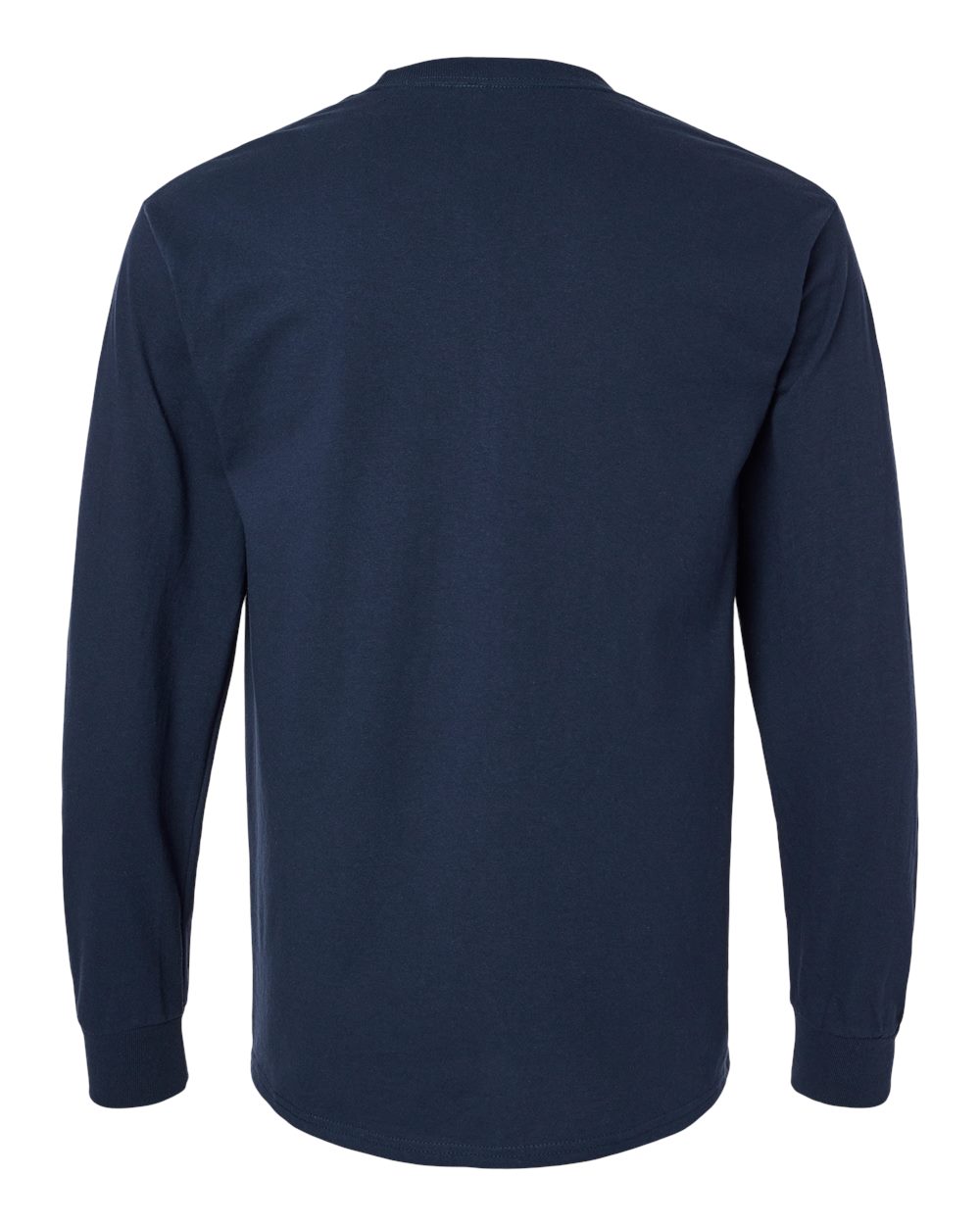 Gildan 2410 Unisex Ultra Cotton® Long Sleeve Pocket T-Shirt in Navy, back