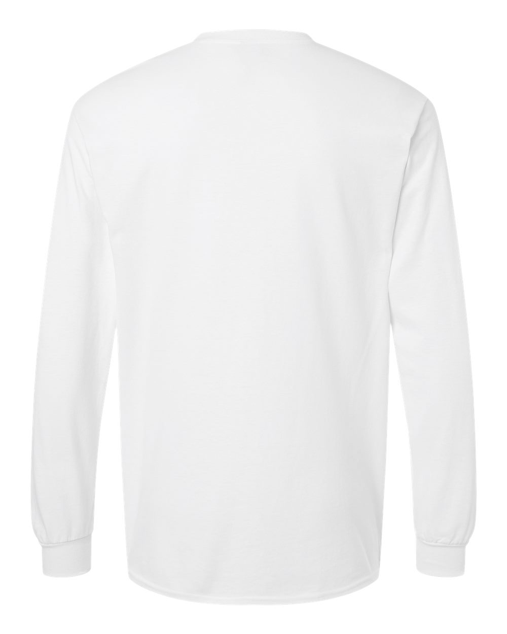 Gildan 2410 Unisex Ultra Cotton® Long Sleeve Pocket T-Shirt in White, back