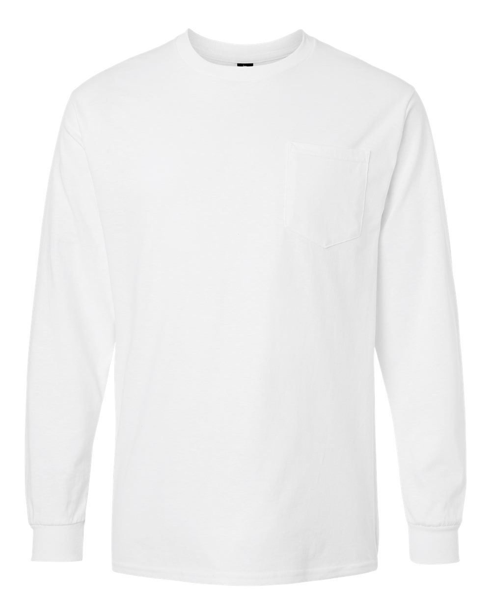 Gildan 2410 Unisex Ultra Cotton® Long Sleeve Pocket T-Shirt in White