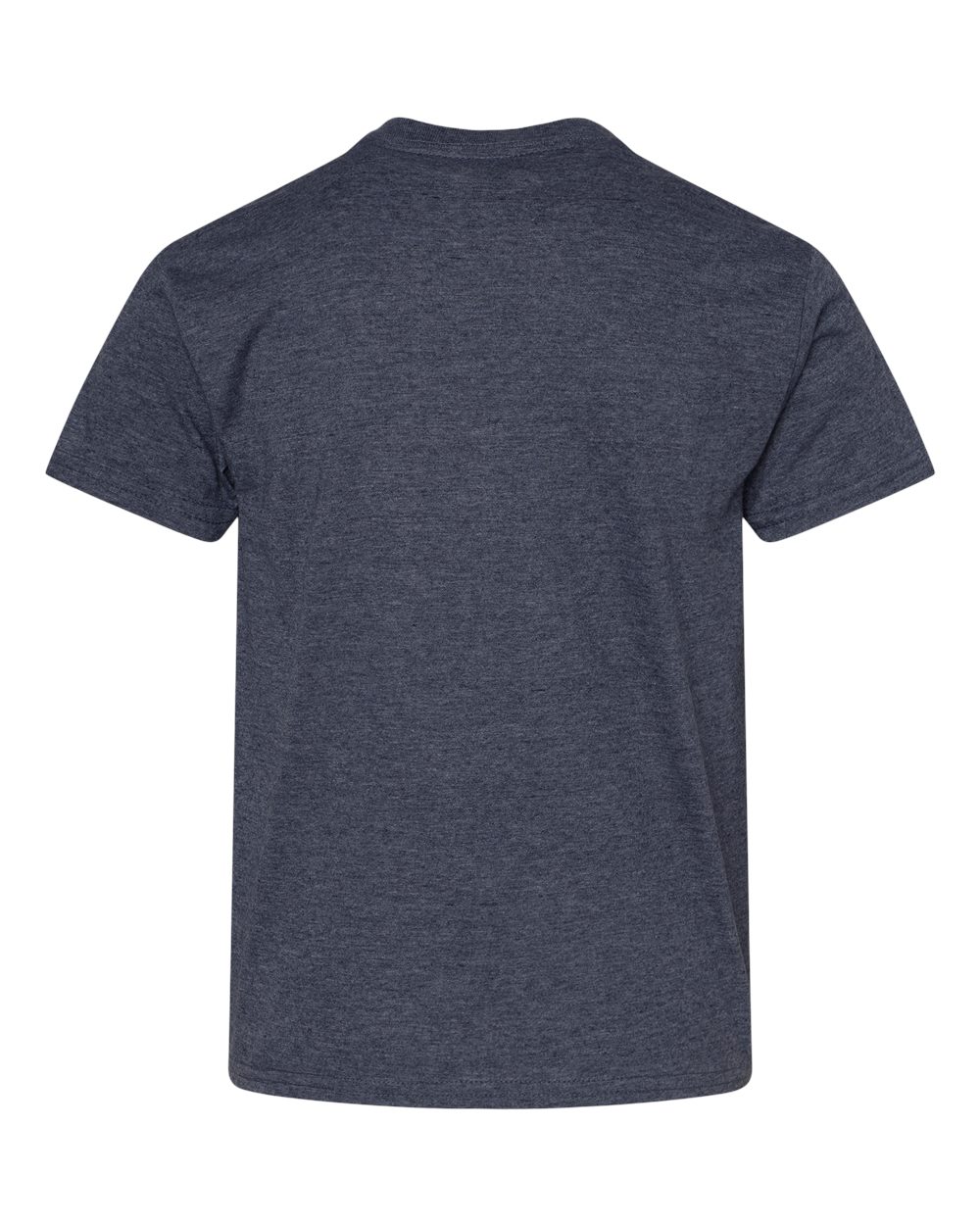 Gildan 3000B Youth Light Cotton T-Shirt in Heather Navy, back