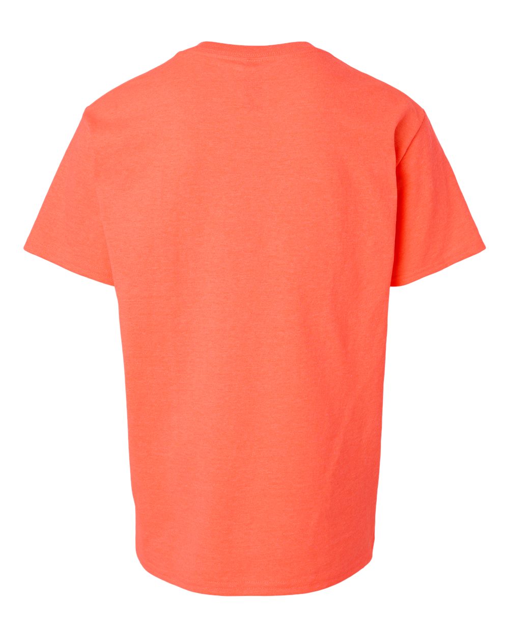 Gildan 5000B Youth Heavy Cotton™ T-Shirt in Heather Neon Coral, back
