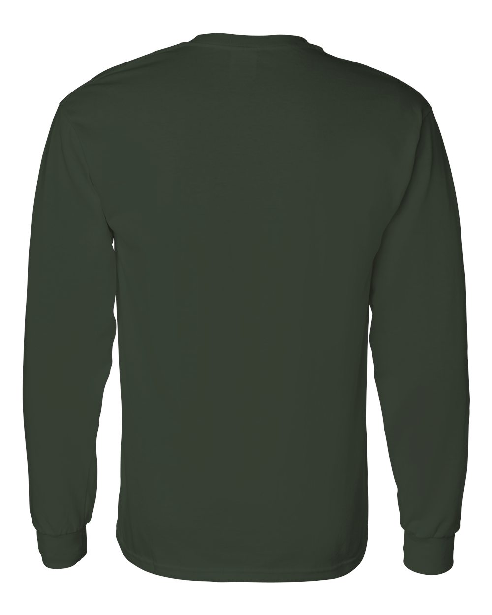 Gildan 5400 Unisex Heavy Cotton™ Long Sleeve T-Shirt in Forest, back