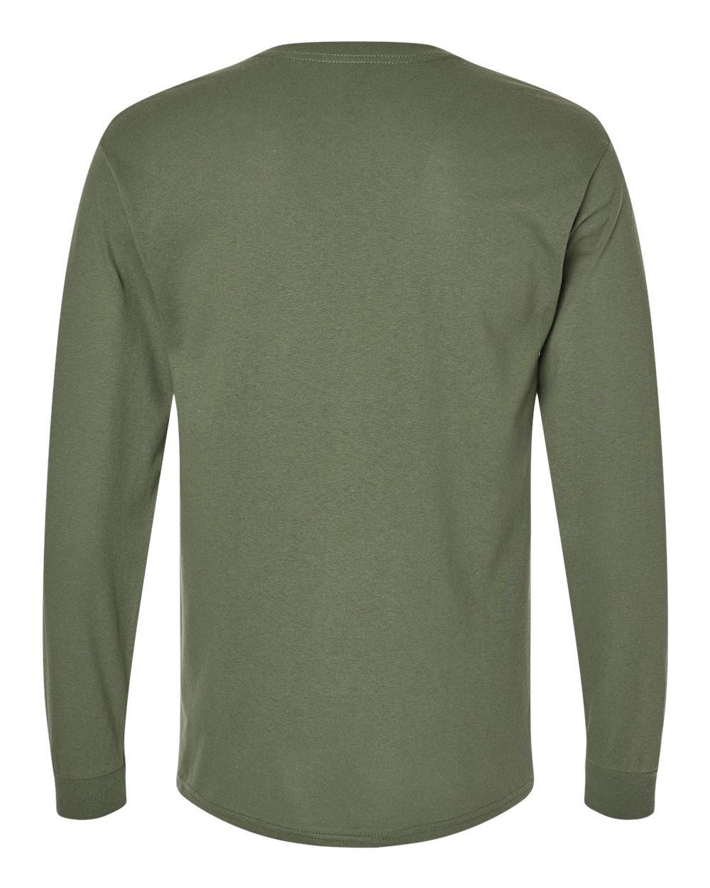 Gildan 5400 Unisex Heavy Cotton™ Long Sleeve T-Shirt in Military Green, back