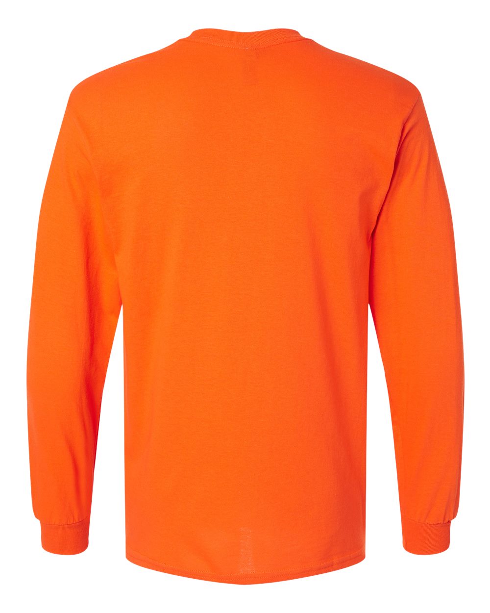 Gildan 5400 Unisex Heavy Cotton™ Long Sleeve T-Shirt in Orange, back