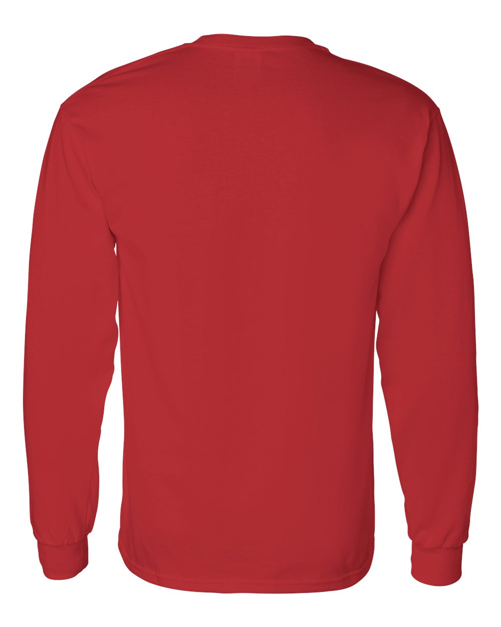 Gildan 5400 Unisex Heavy Cotton™ Long Sleeve T-Shirt in Red, back