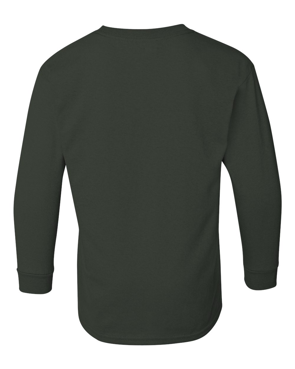 Gildan 5400B Youth Heavy Cotton™ Long Sleeve T-Shirt in Forest Green, back