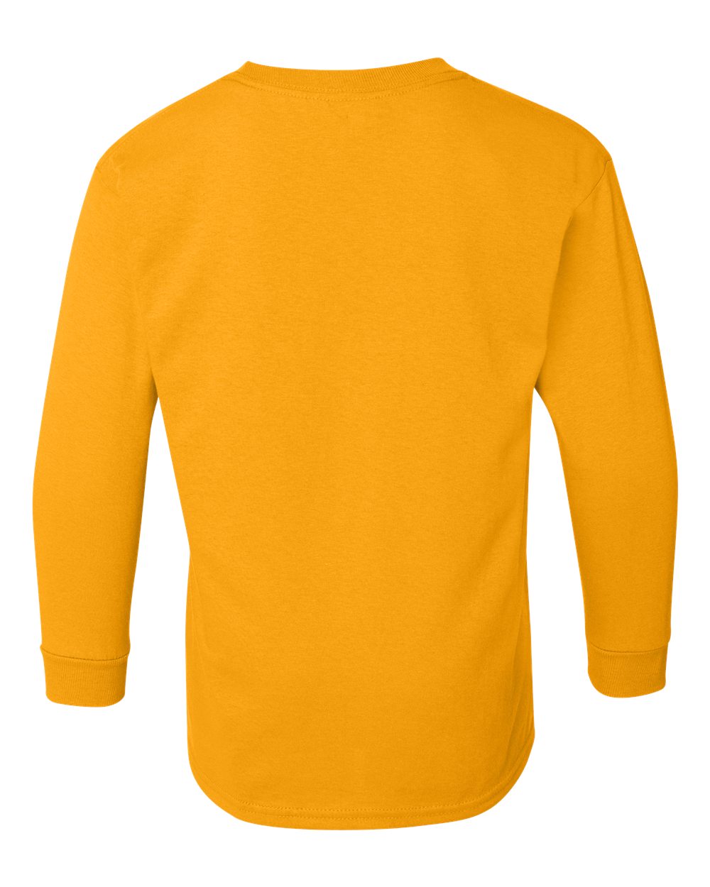 Gildan 5400B Youth Heavy Cotton™ Long Sleeve T-Shirt in Gold, back