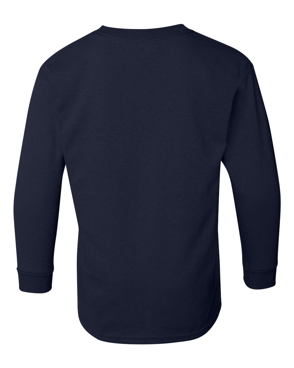 Gildan 5400B Youth Heavy Cotton™ Long Sleeve T-Shirt in Navy, back