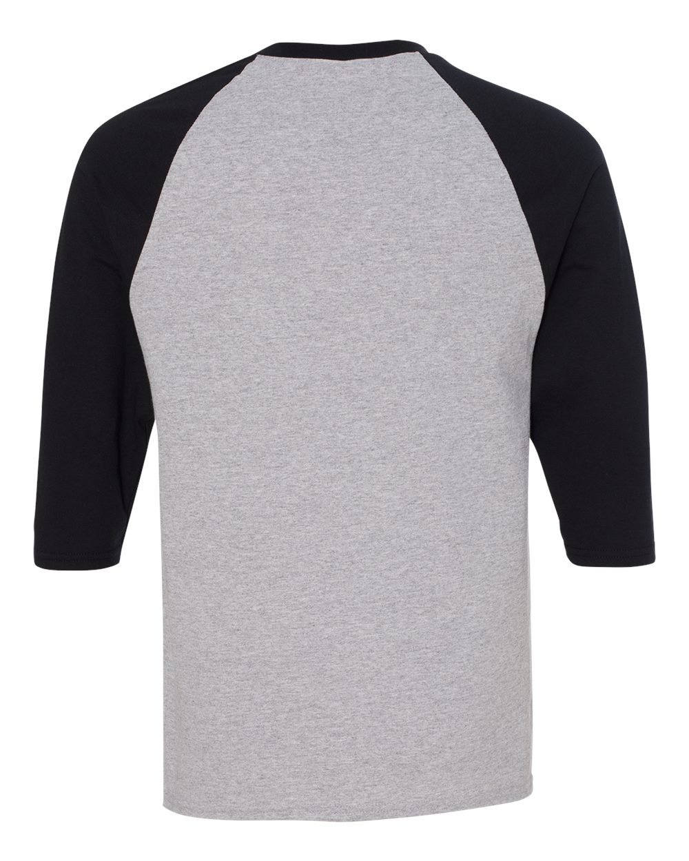 Gildan 5700 Unisex Heavy Cotton™ Raglan Three-Quarter Sleeve T-Shirt in Sport Grey/ Black, back