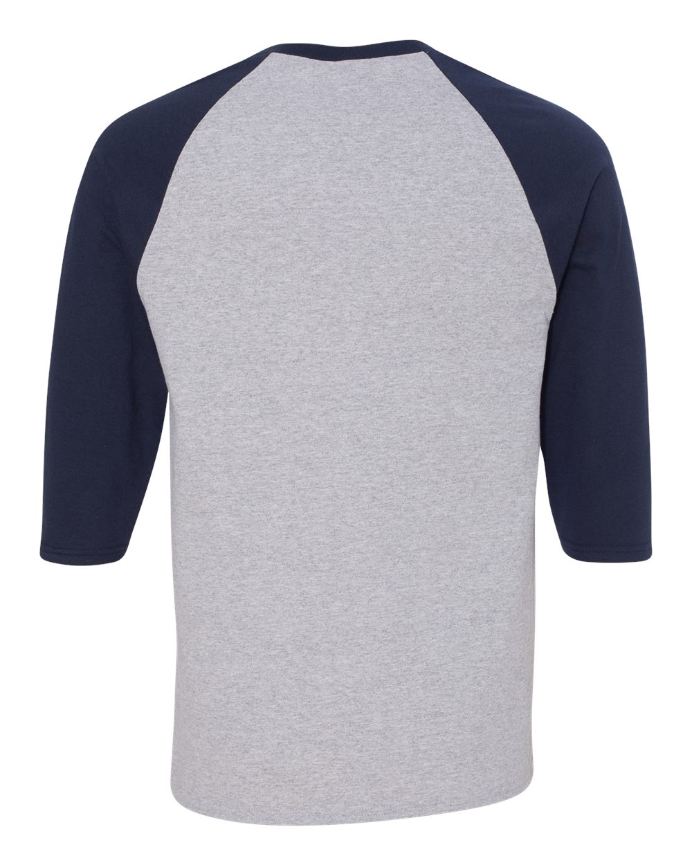Gildan 5700 Unisex Heavy Cotton™ Raglan Three-Quarter Sleeve T-Shirt in Sport Grey/ Navy, back