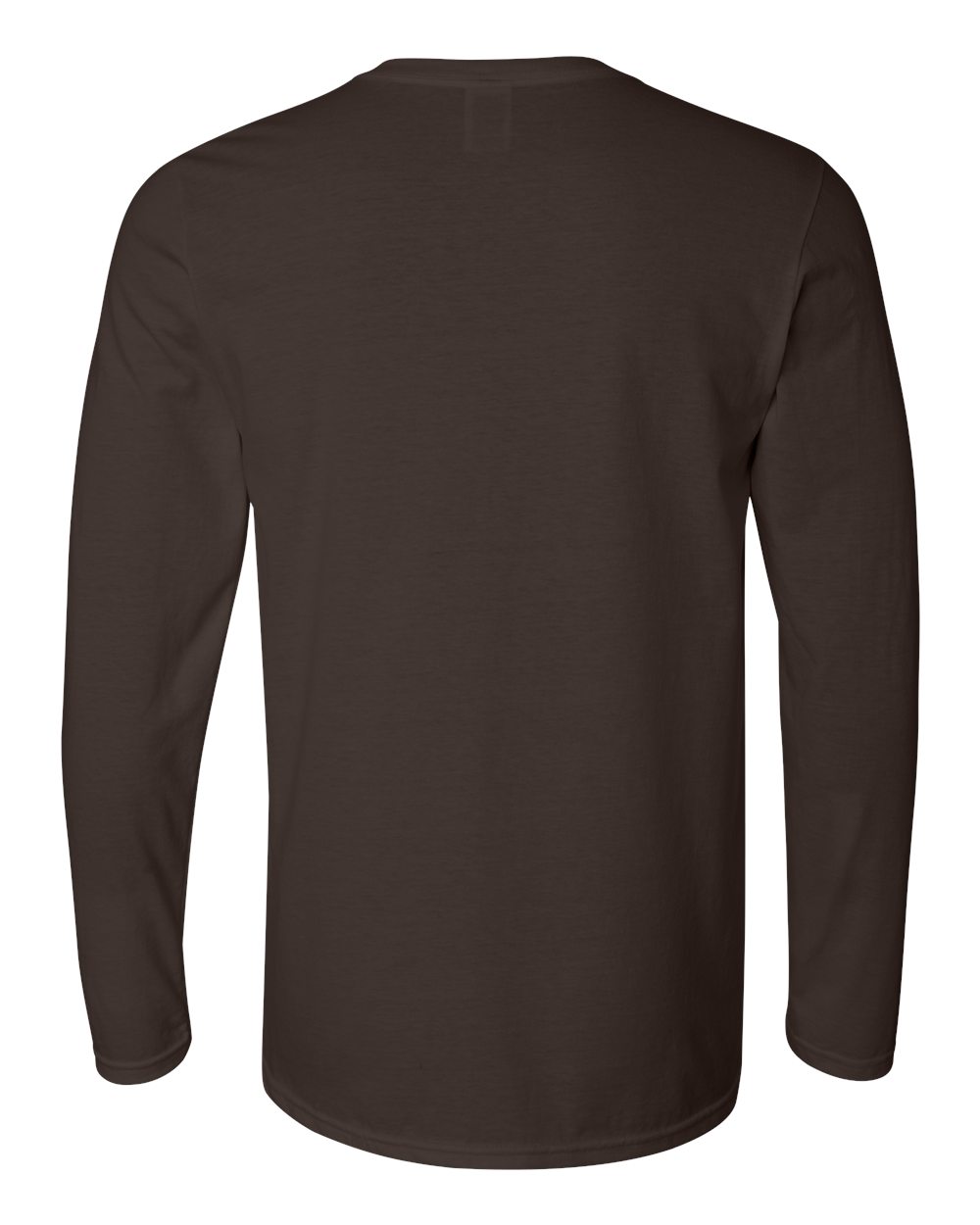 Gildan 64400 Unisex Softstyle® Long Sleeve T-Shirt in Dark Chocolate, back