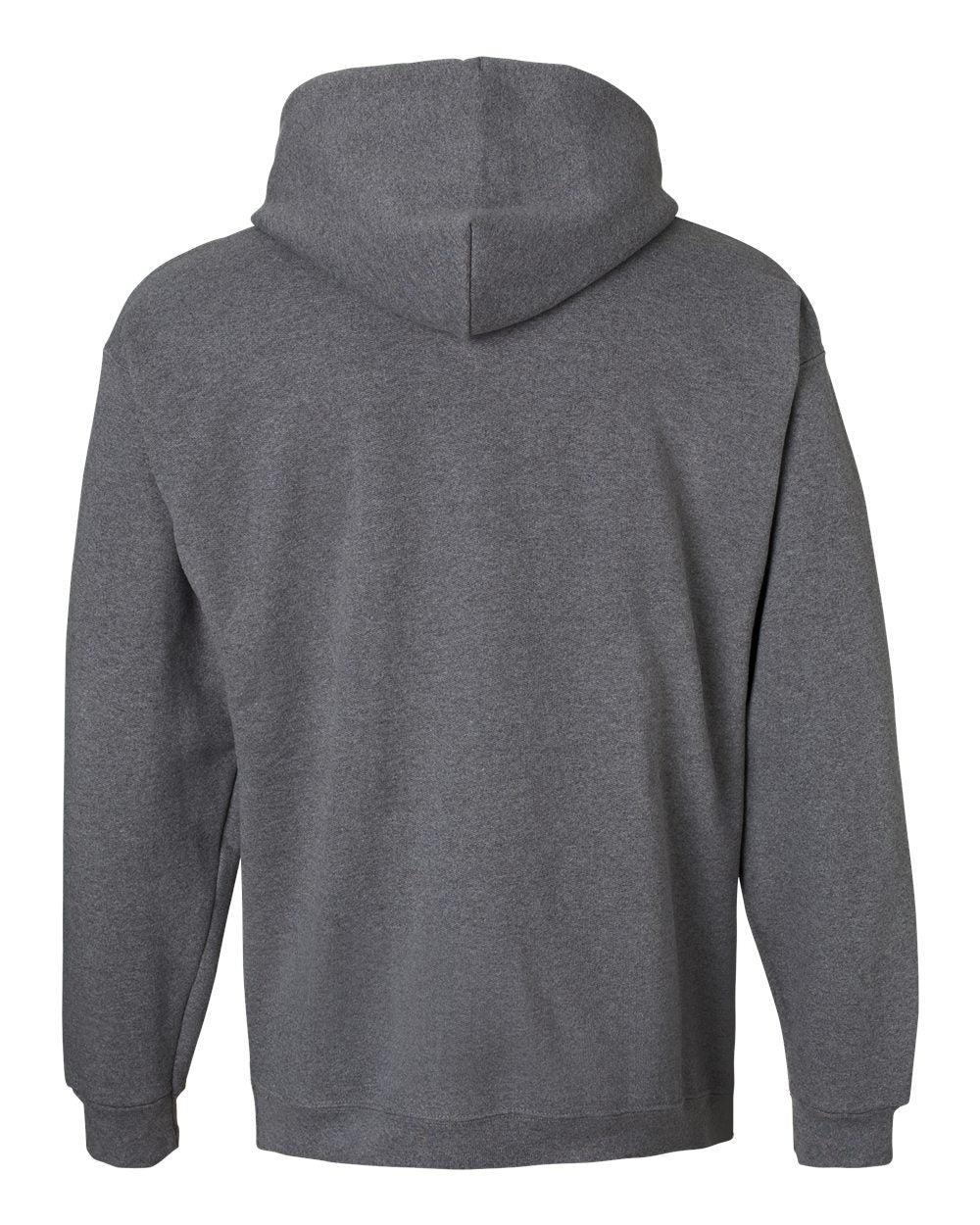Hanes F170 Unisex Ultimate Cotton® Hooded Sweatshirt in Charcoal Heather, back