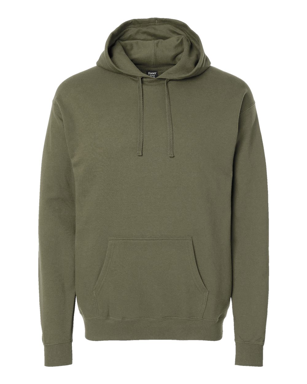 Hanes RS170 Unisex Perfect Sweats Hooded Sweatshirt in Fatigue Green