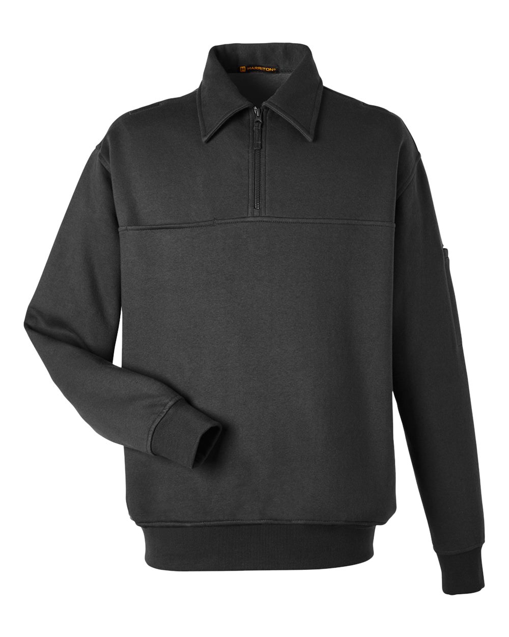 Harriton M712 Unisex ClimaBloc™ Heavyweight Tactical Quarter-Zip Pullover in Black