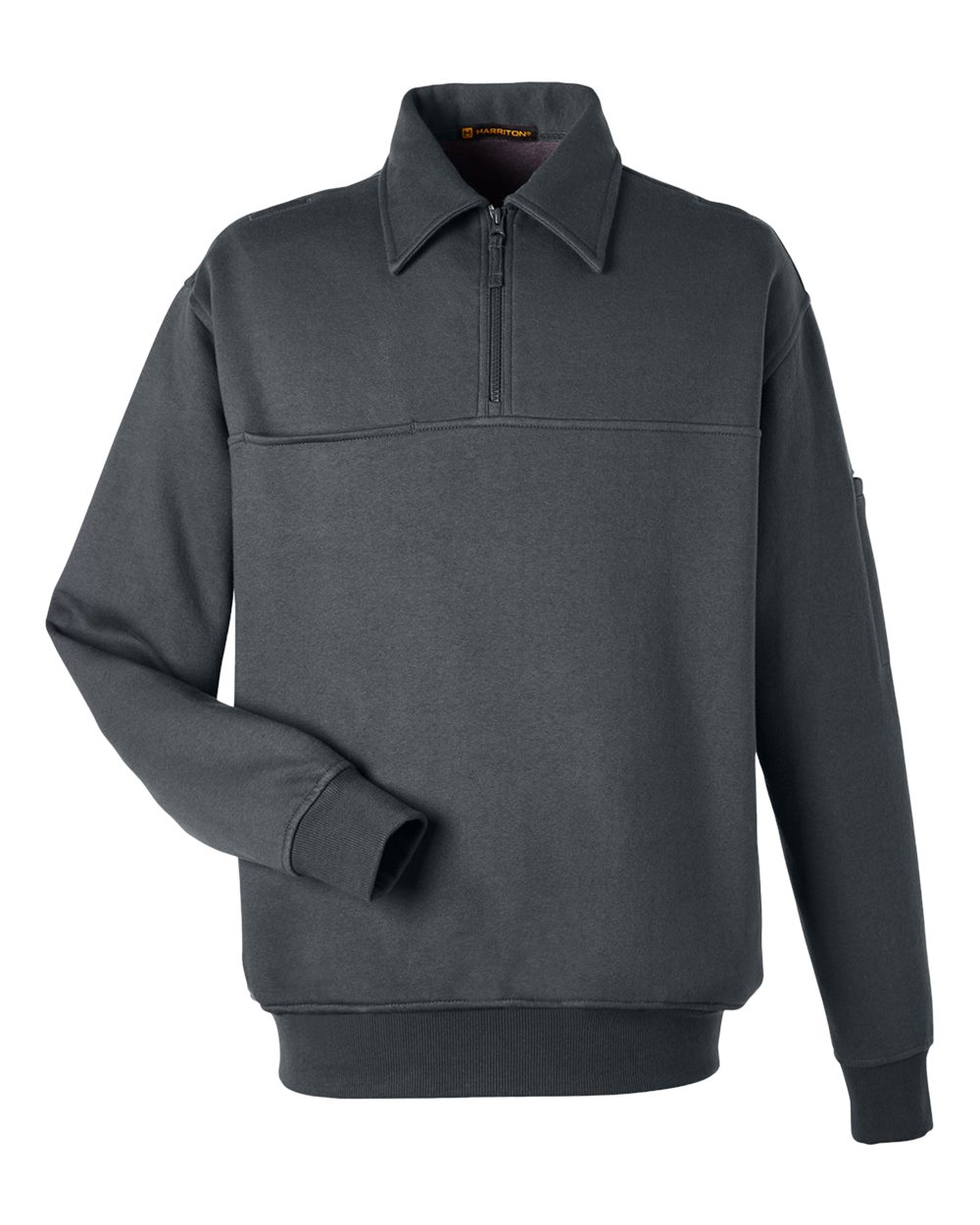 Harriton M712 Unisex ClimaBloc™ Heavyweight Tactical Quarter-Zip Pullover in Dark Charcoal