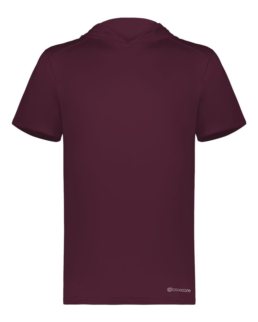Holloway 222142 Men's Hooded T-Shirt Powered by Coolcore in HMaroon