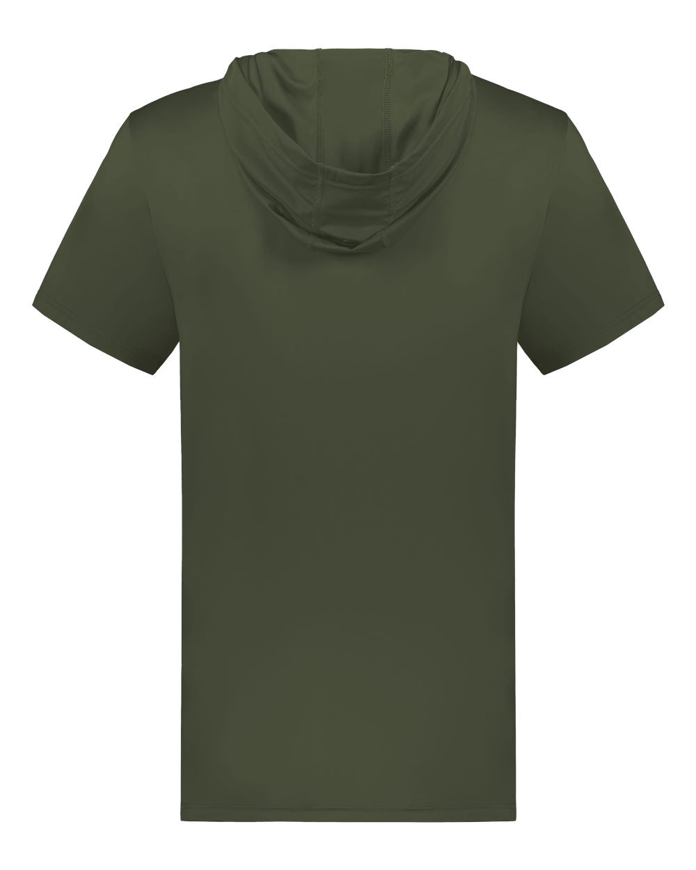 Holloway 222142 Men's Hooded T-Shirt Powered by Coolcore in Olive, back