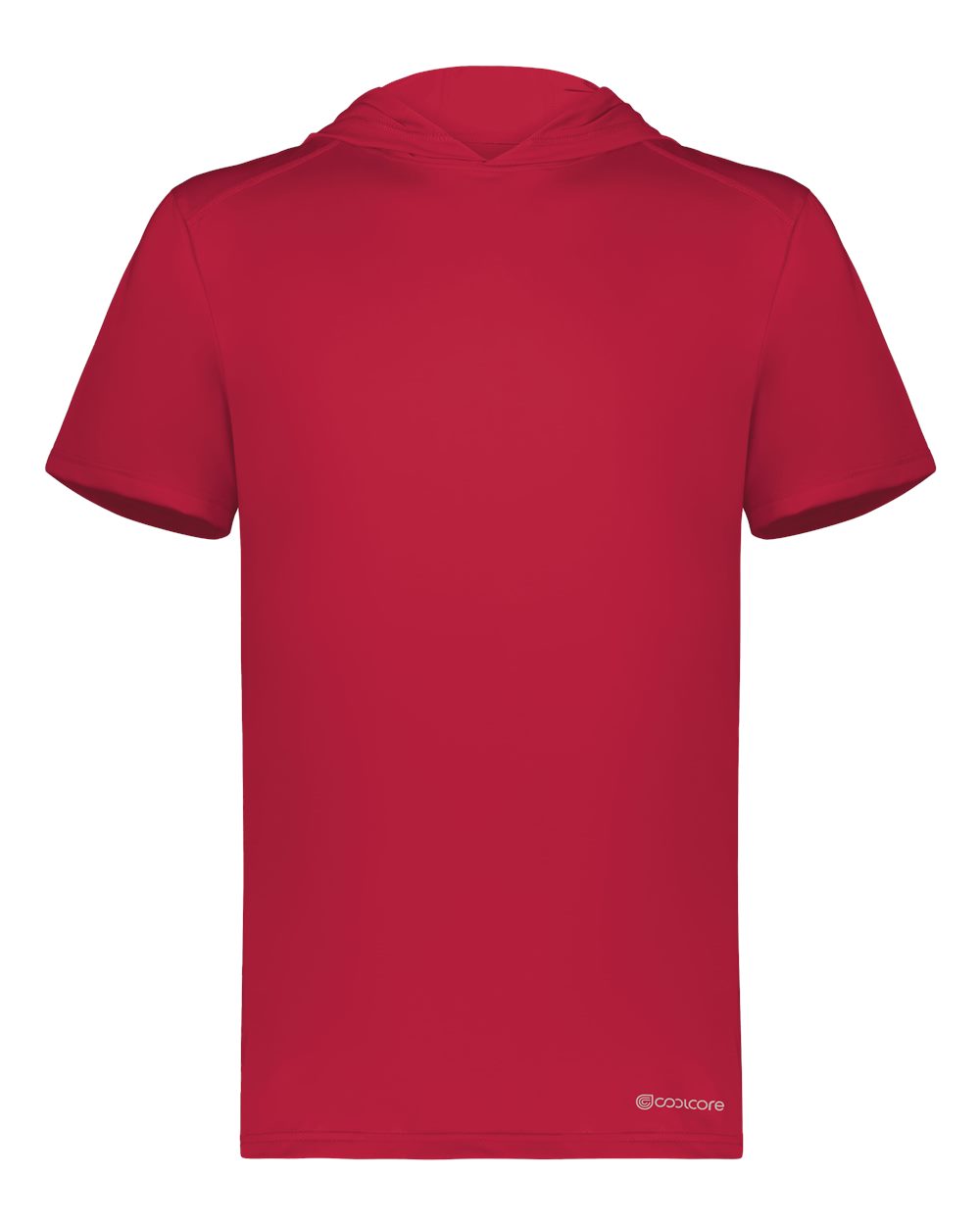 Holloway 222142 Men's Hooded T-Shirt Powered by Coolcore in Scarlet