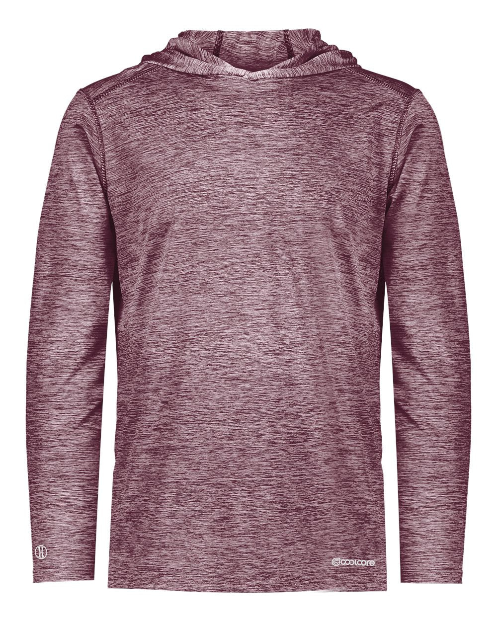 Holloway 222589 Men's Electrify CoolCore® Hooded Sweatshirt in Maroon Heather