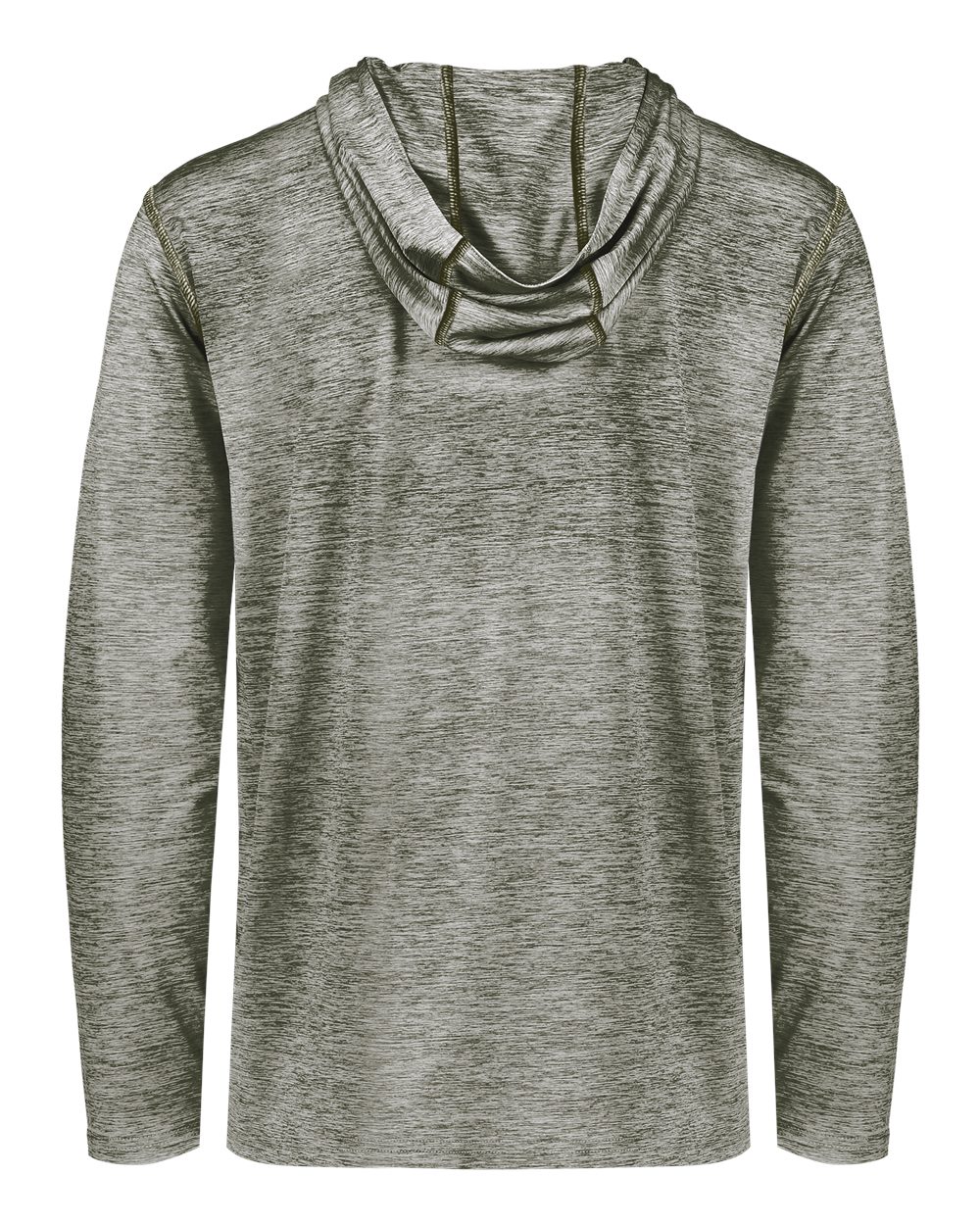 Holloway 222589 Men's Electrify CoolCore® Hooded Sweatshirt in Olive Heather, back