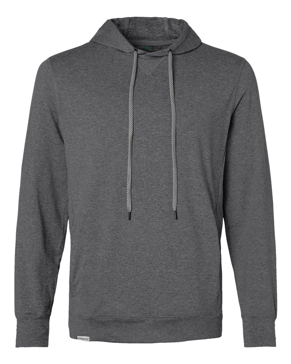 Holloway 222598 Men's Eco Revive™ Ventura Soft Knit Hooded Sweatshirt in Carbon Heather
