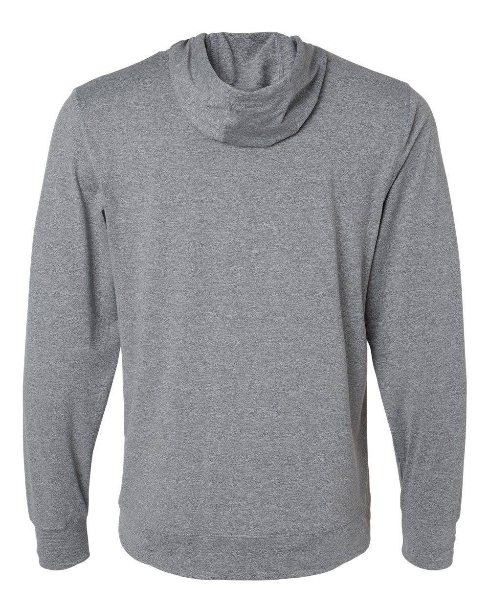Holloway 222598 Men's Eco Revive™ Ventura Soft Knit Hooded Sweatshirt in Grey Heather, back
