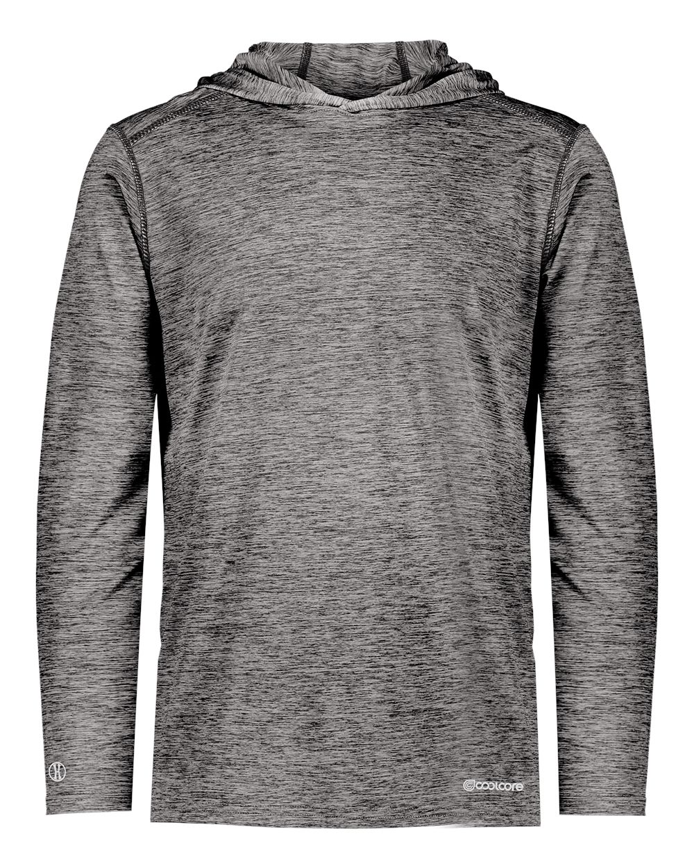 Holloway 222689 Youth Electrify CoolCore® Hooded Sweatshirt in Black Heather