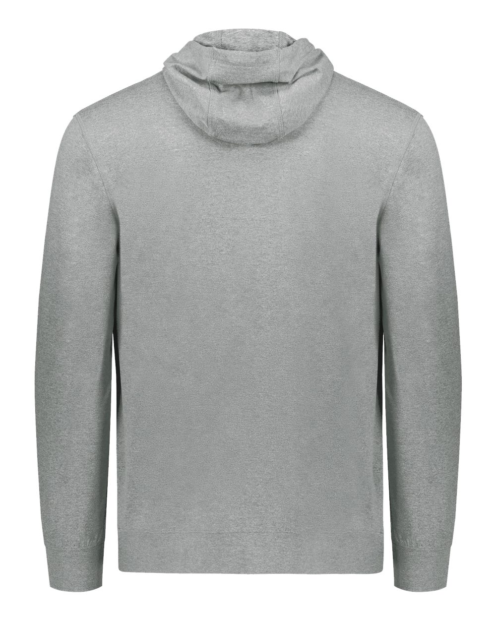 Holloway 222698 Youth Eco Revive™ Ventura Soft Knit Hooded Sweatshirt in Grey Heather, back