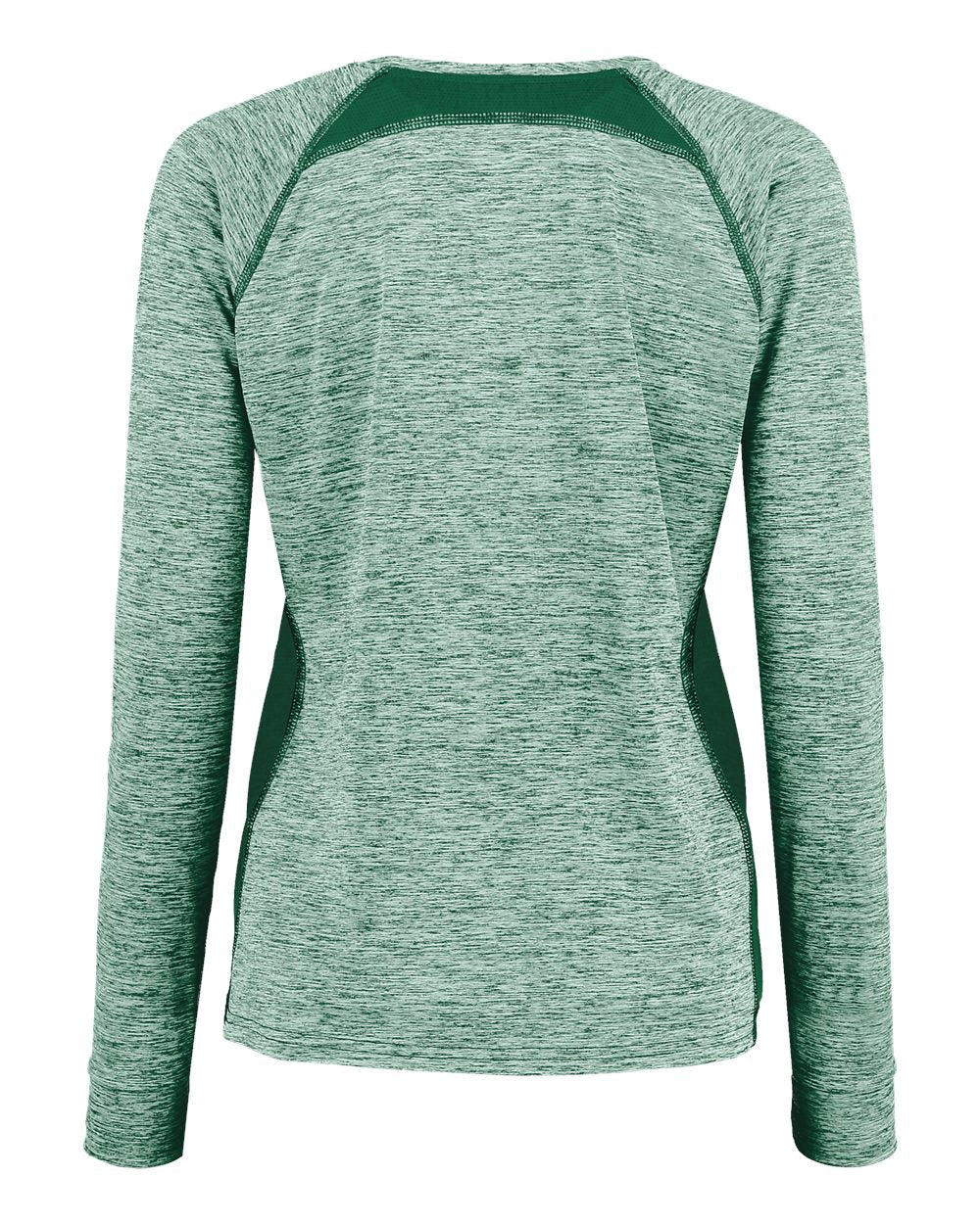 Holloway 222770 Women's Electrify CoolCore® Long Sleeve V-Neck T-Shirt in Dark Green Heather, back