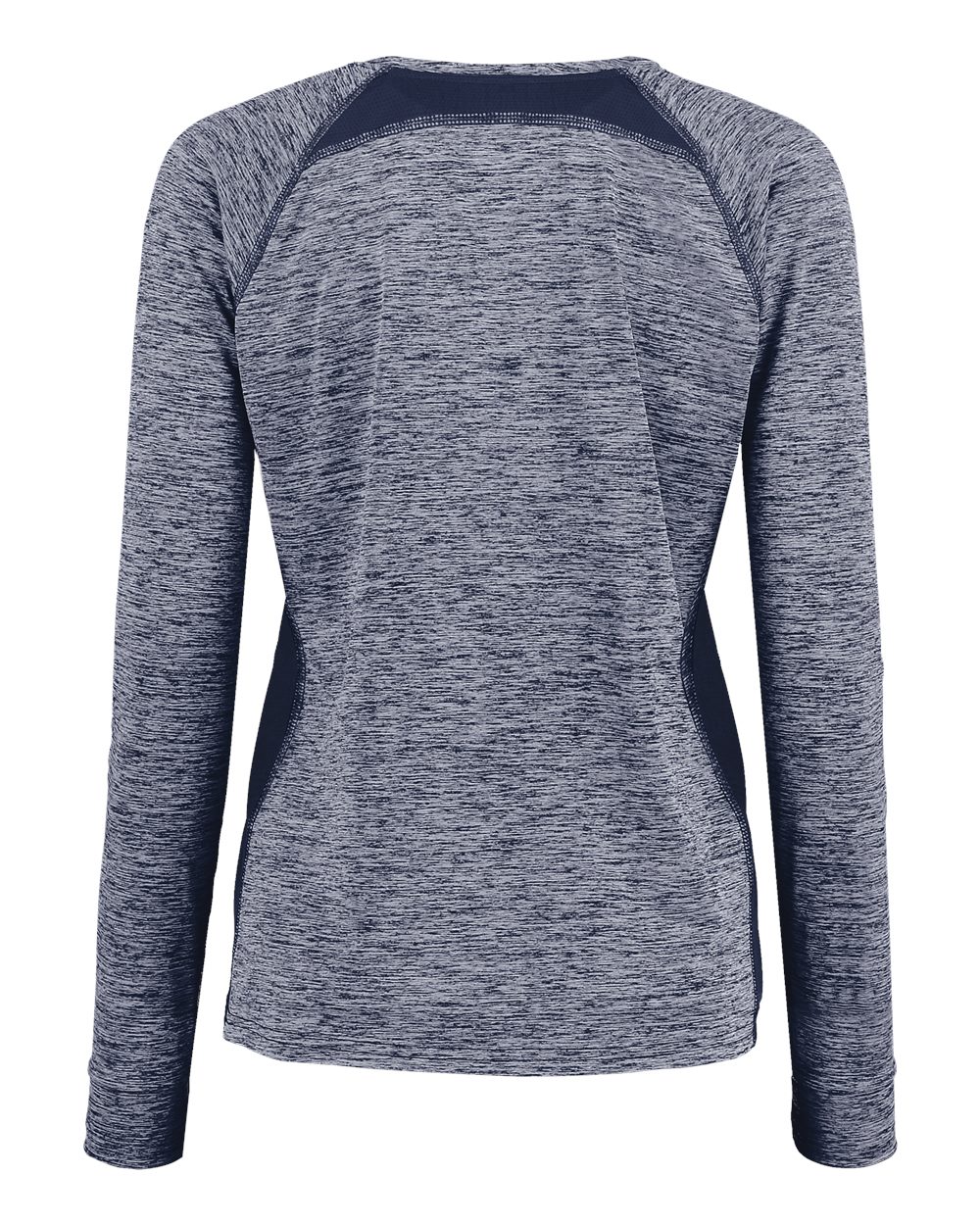 Holloway 222770 Women's Electrify CoolCore® Long Sleeve V-Neck T-Shirt in Navy Heather, back