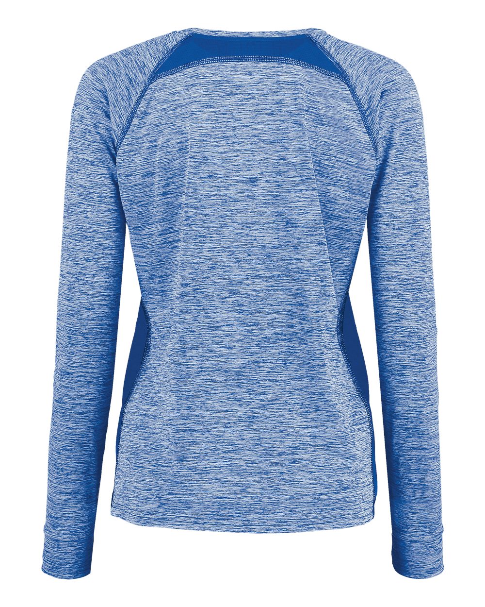 Holloway 222770 Women's Electrify CoolCore® Long Sleeve V-Neck T-Shirt in Royal Heather, back