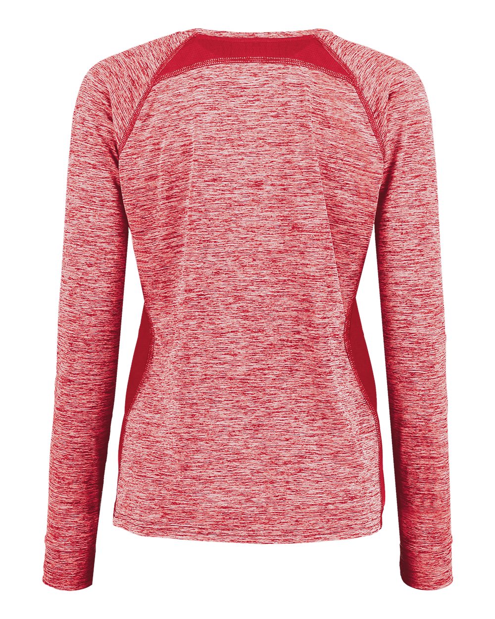 Holloway 222770 Women's Electrify CoolCore® Long Sleeve V-Neck T-Shirt in Scarlet Heather, back