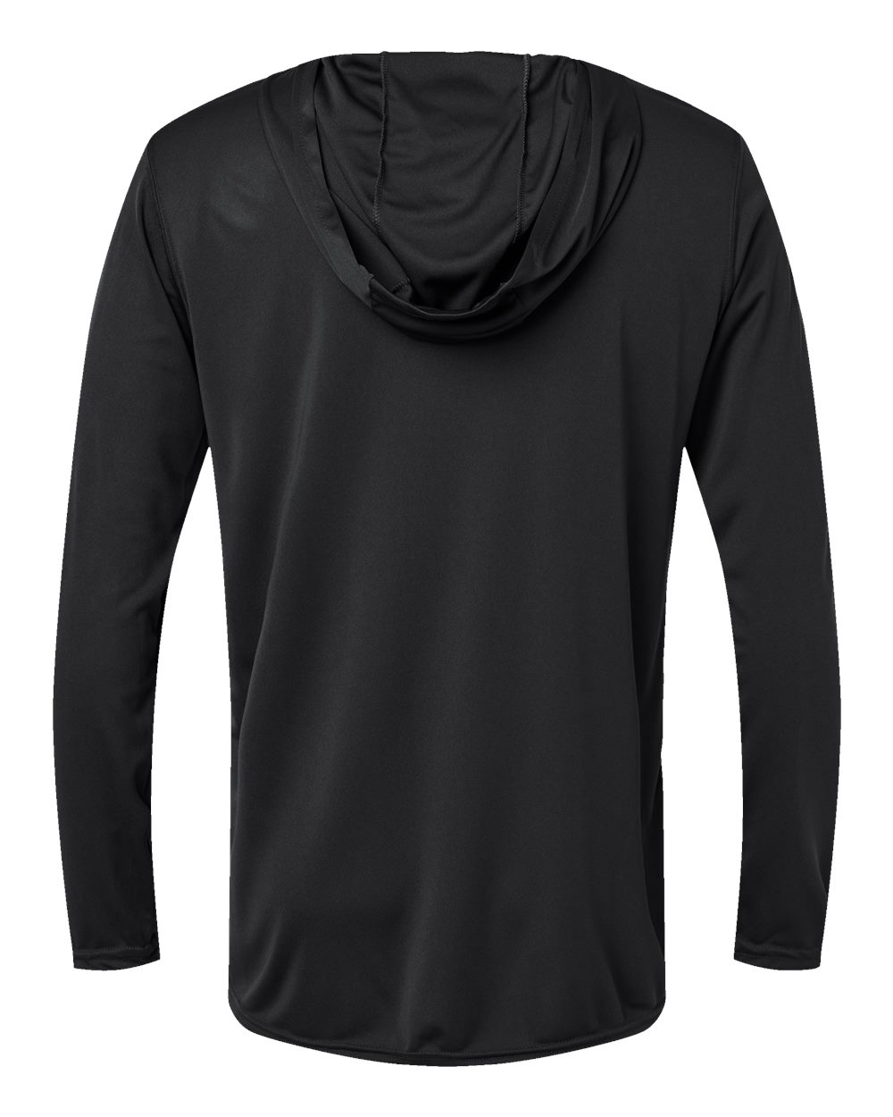 Holloway 222830 Men's Momentum Hooded Long Sleeve T-Shirt in Black, back