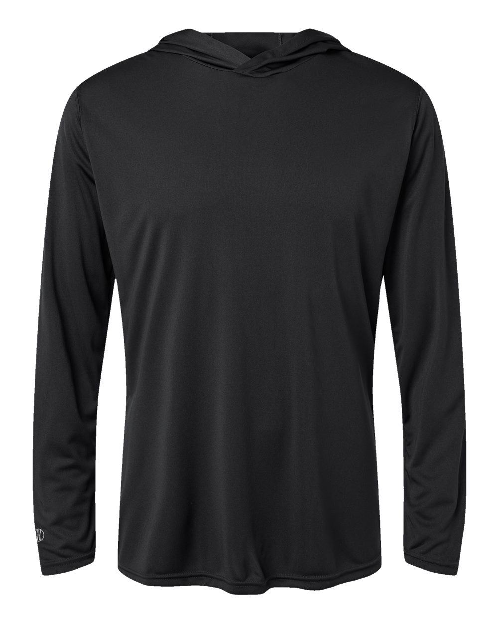 Holloway 222830 Men's Momentum Hooded Long Sleeve T-Shirt in Black