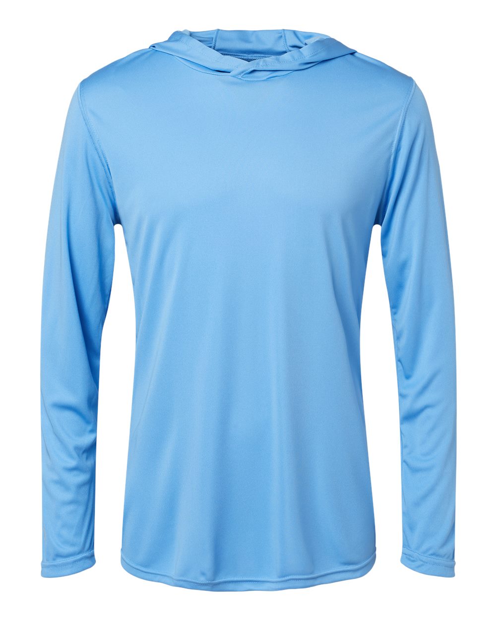 Holloway 222830 Men's Momentum Hooded Long Sleeve T-Shirt in Columbia Blue