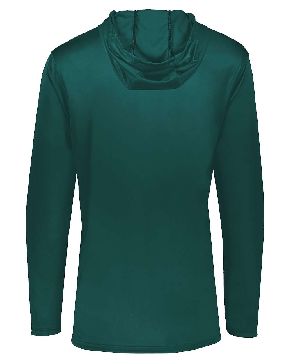 Holloway 222830 Men's Momentum Hooded Long Sleeve T-Shirt in Dark Green, back