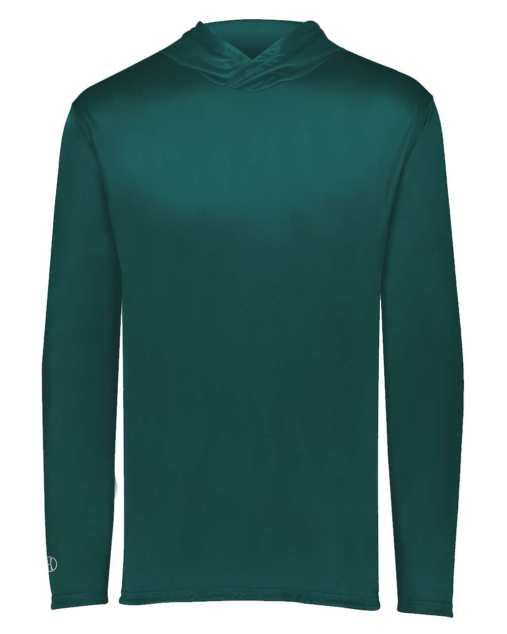 Holloway 222830 Men's Momentum Hooded Long Sleeve T-Shirt in Dark Green