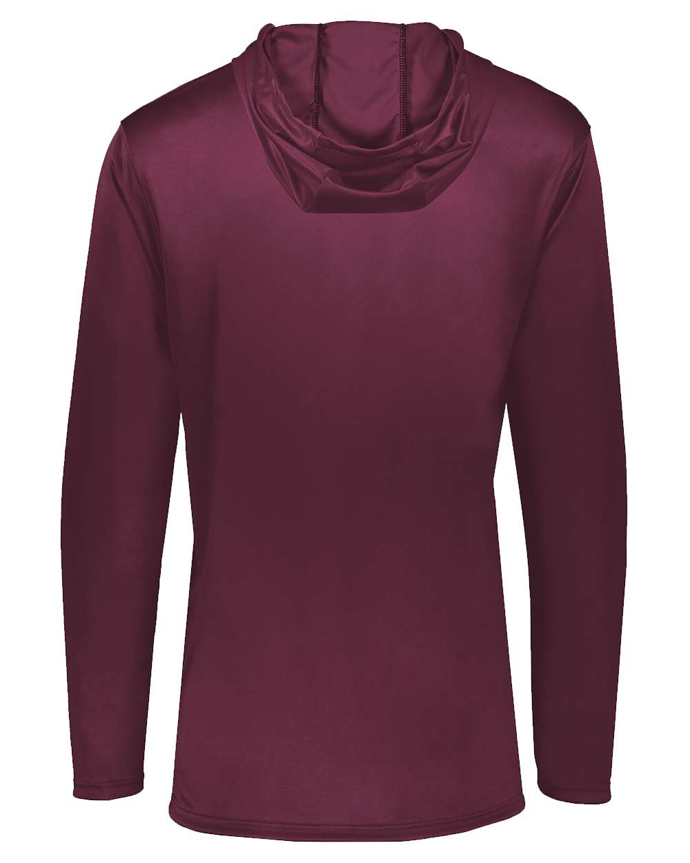 Holloway 222830 Men's Momentum Hooded Long Sleeve T-Shirt in Maroon, back