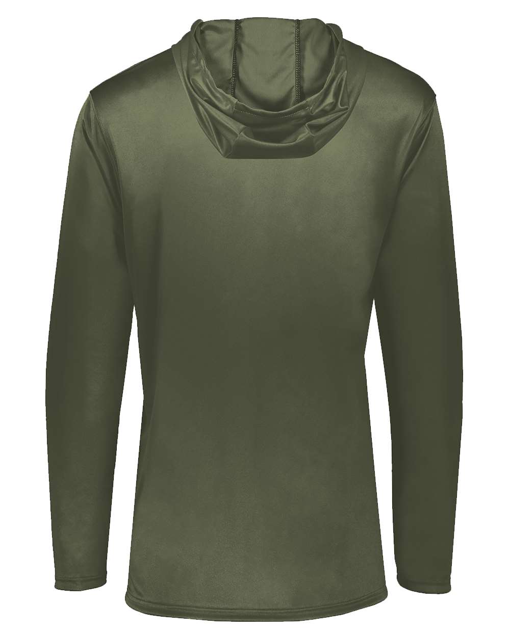 Holloway 222830 Men's Momentum Hooded Long Sleeve T-Shirt in Olive, back